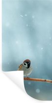 Muurstickers - Sticker Folie - Vogels - Mus - Sneeuw - Winter - 80x160 cm - Plakfolie - Muurstickers Kinderkamer - Zelfklevend Behang - Zelfklevend behangpapier - Stickerfolie