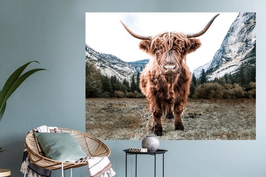 Stickers muraux - Highlander écossais - Berg - Animaux - 120x90 cm - Film Adhésif