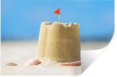 Muurstickers - Sticker Folie - Zandkasteel - Strand - Schelpen - Zomer - 60x40 cm - Plakfolie - Muurstickers Kinderkamer - Zelfklevend Behang - Zelfklevend behangpapier - Stickerfolie