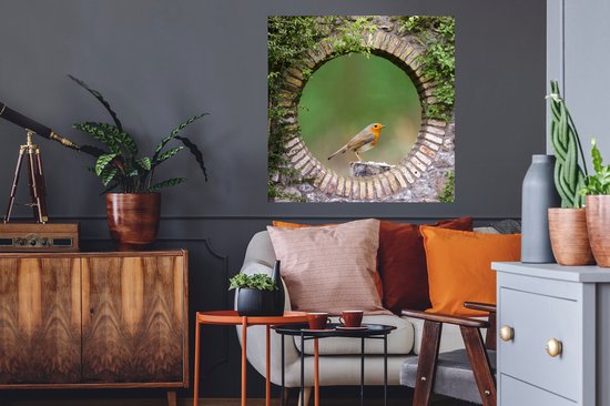 Stickers muraux - Film autocollant - Vogel - Transparent - Rouge-gorge - 80x80 cm - Film adhésif - Stickers muraux Chambre d'enfant - Papier peint autocollant - Papier peint autocollant - Film autocollant