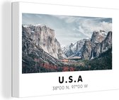 Canvas Schilderij Yosemite - Amerika - Wyoming - 60x40 cm - Wanddecoratie