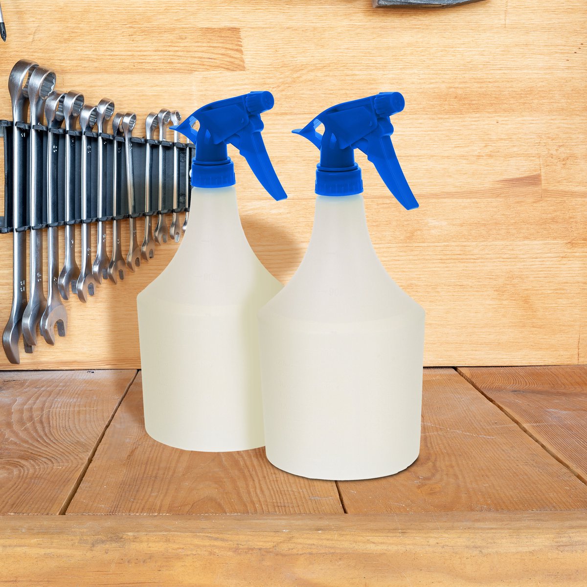 Relaxdays plantenspuit set van 8, 500 ml, nevel en straal, ook als kappersspuit, schoonmaakspuit, etc, glas, bruin