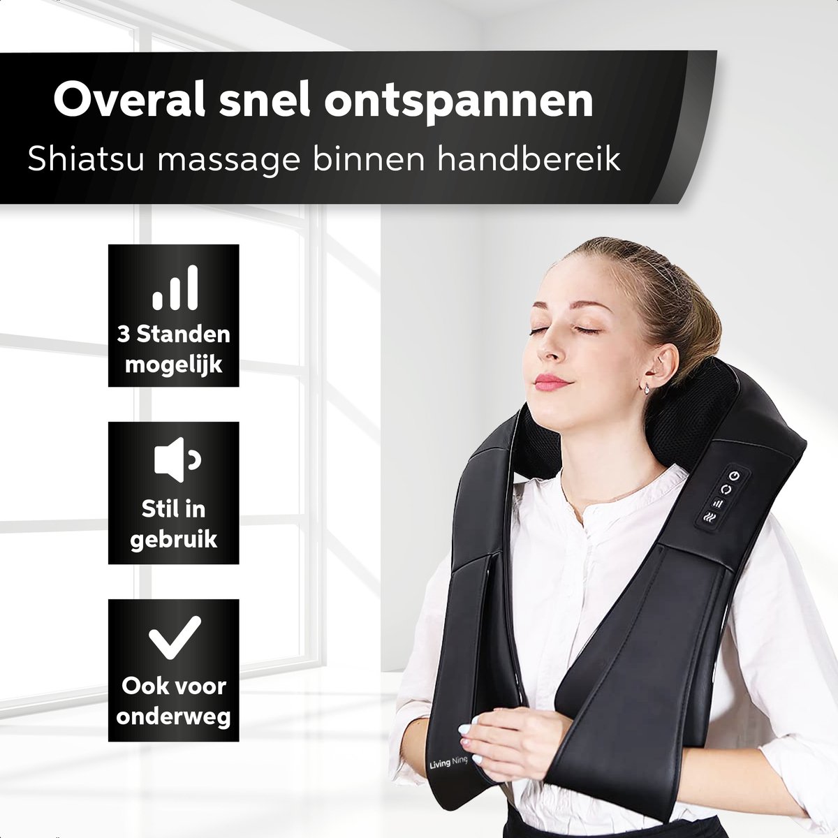 Shiatsu Elektrisch Massagekussen voor Nek en Schouders - afbeelding 3