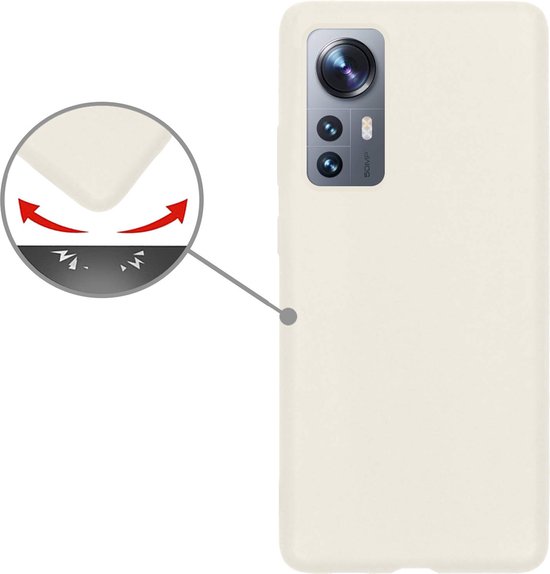 Coque Xiaomi 12X Siliconen - Coque Xiaomi 12X Coque Wit - Coque Xiaomi 12X Siliconen Back Cover - Wit 2 Pièces