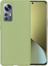 Hoesje Geschikt voor Xiaomi 12X Hoesje Siliconen Case - Hoes Geschikt voor Xiaomi 12X Hoes Siliconen - Groen