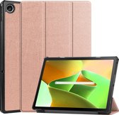 Hoes Geschikt voor Lenovo Tab M10 Plus 3rd Gen Hoes Tri-fold Tablet Hoesje Case - Hoesje Geschikt voor Lenovo Tab M10 Plus (3e Gen) Hoesje Hardcover Bookcase - Rosé goud