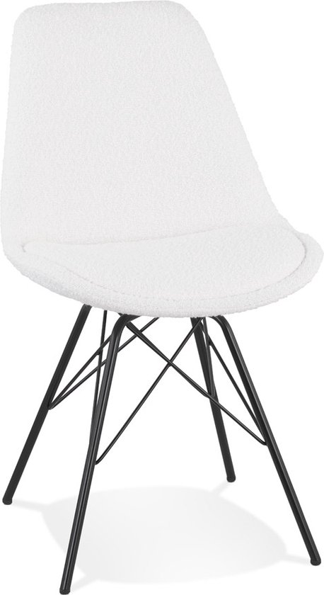 Alterego Industriële design stoel 'VIOLETTE' van witte badstof