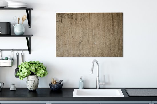 Peinture sur toile murale - Zwart - Beige - Structure - 60x40 cm - Décoration murale
