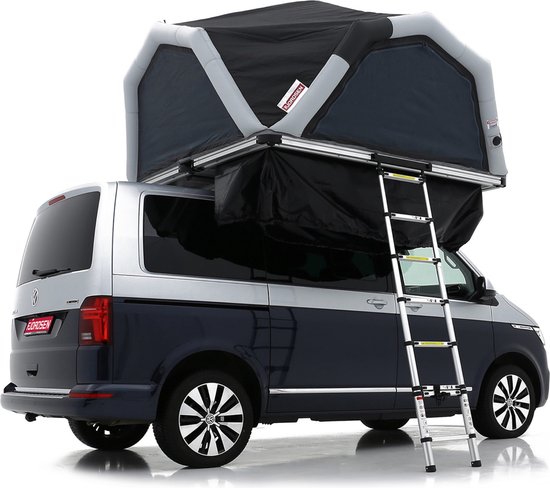 Daktent Fjordsen AIR XL. Daktent voor op elke auto. 3-4 personen. Daktent weegt slechts 74 kg en is 220 bij 220 cm groot.