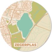 Muismat - Mousepad - Rond - Zegerplas - Plattegrond - Vintage - Kaart - Stadskaart - 30x30 cm - Ronde muismat