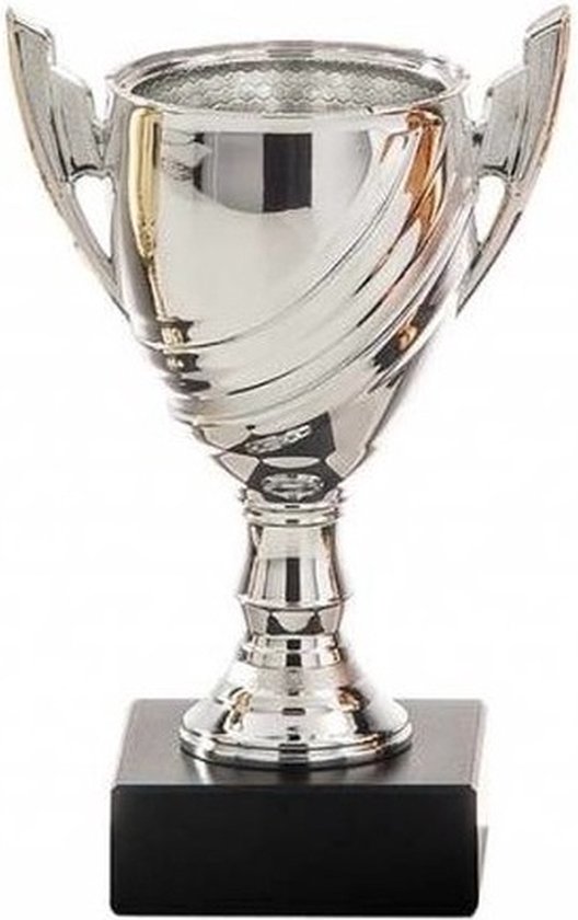 Zilveren trofee beker - eerste prijs - H13 cm - Sportprijs