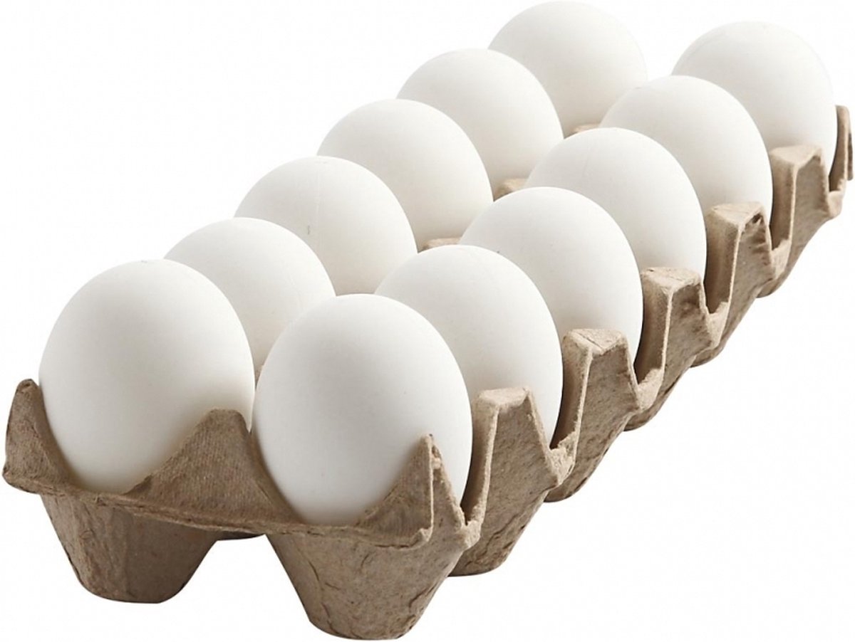 Formuleren Bij naam Democratie Set van 12x stuks witte eieren kunststof 6 cm - Paaseieren - Pasen  decoratie knutsel... | bol.com