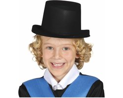 Zwarte goochelaars hoge hoed voor kinderen - hoofdomvang 45 cm - Halloween doodgraver - Directeur