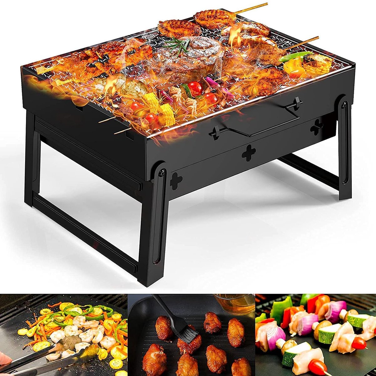 YAKINIKU LARGE 19 '' boucliers thermiques demi-lune (2 pièces)