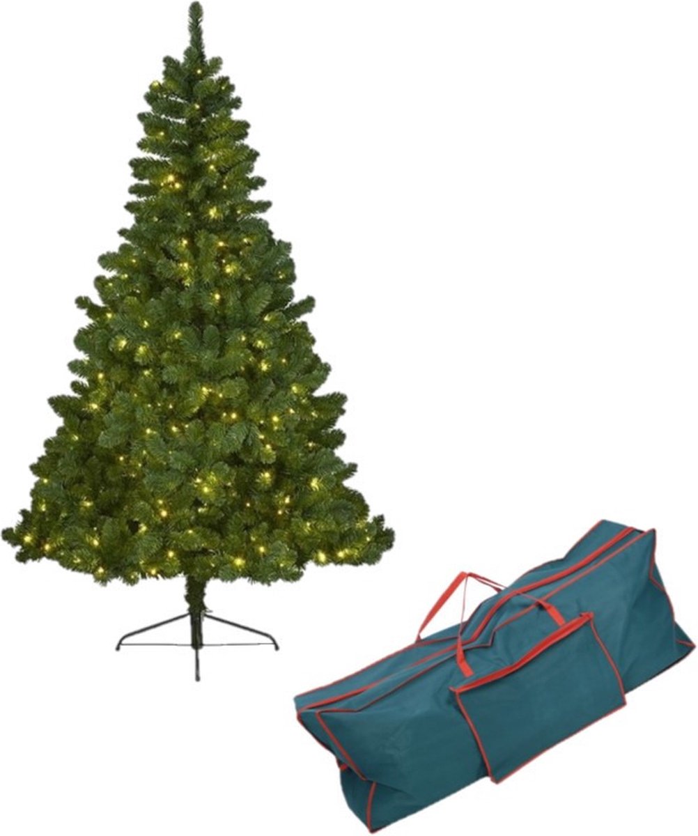 Kunst kerstboom Imperial Pine met verlichting 180 cm inclusief opbergzak - Kunstbomen/kunst kerstbomen