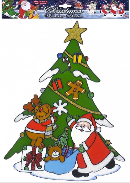 Afleiden Bekritiseren Montgomery Kerst raamstickers kerstman/rendier plaatjes 40 cm - Raamdecoratie kerst -  Kinder... | bol.com