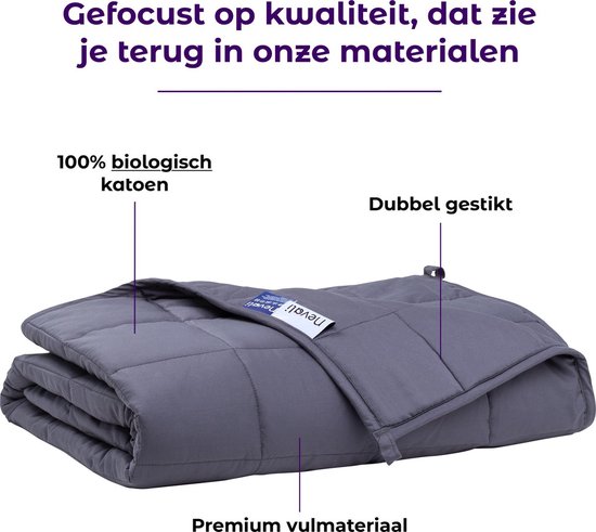 Nevali® Verzwaringsdeken 9 kg - Te gebruiken met je eigen dekbedovertrek - Verzwaarde Deken - Weighted Blanket - Zware Deken - Inclusief 2 jaar garantie - 140 bij 200 cm