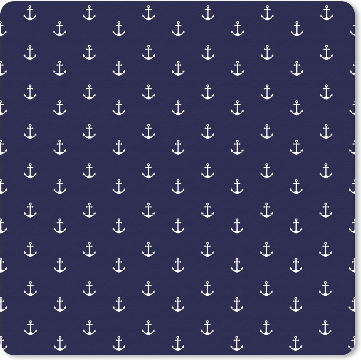 Muismat XXL 80x80 cm - Bureau onderlegger - Bureau mat Patroon - Strand - Zee - Anker - Bureaumat - Gaming mousepad xl - Bureaulegger groot - Computer deskmat