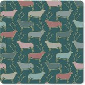Muismat XXL - Bureau onderlegger - Bureau mat - Patronen - Hert - Groen - 60x60 cm - XXL muismat