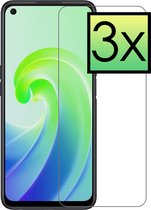 Screenprotector Geschikt voor OPPO A96 Screenprotector Tempered Glass Gehard Glas Beschermglas - 3x