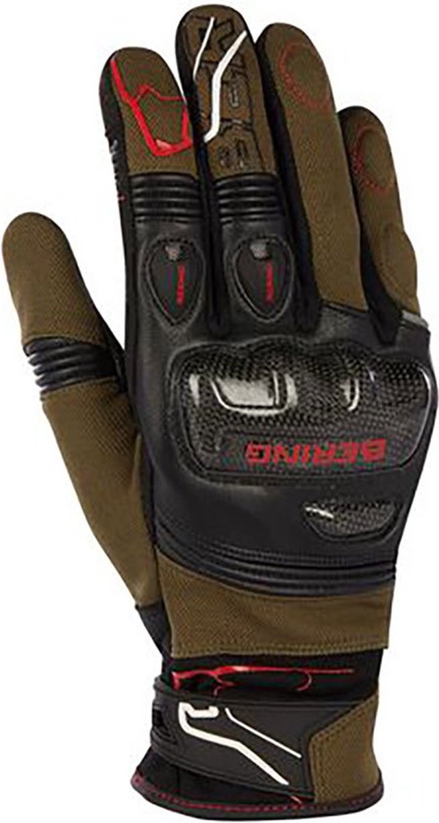 Bering Cortex Black Kaki Motorcycle Gloves T11