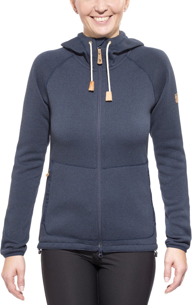 Fjällräven Övik Fleece Hoodie Dames Outdoorvest Blauw