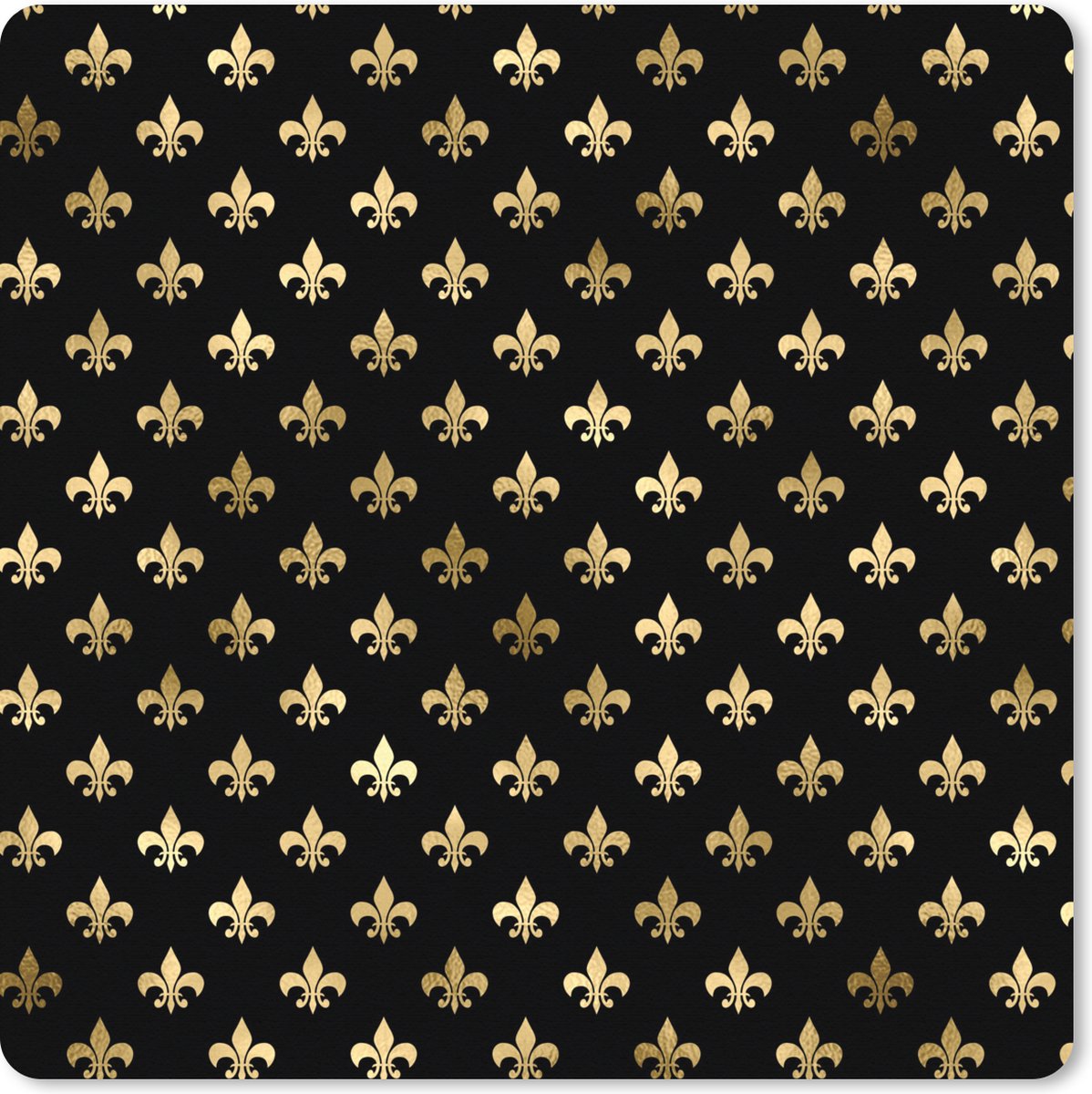 Muismat XXL 60x60 cm - Bureau onderlegger - Bureau mat Patronen - Kroon - Goud - Bureaumat - Gaming mousepad xl - Bureaulegger groot - Computer deskmat