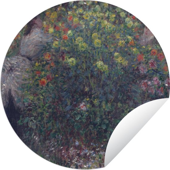 Tuincirkel Meisjes in de tuin - Claude Monet - 60x60 cm - Ronde Tuinposter - Buiten