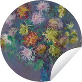 Tuincirkel Vaas met chrysanten - Claude Monet - 60x60 cm - Ronde Tuinposter - Buiten