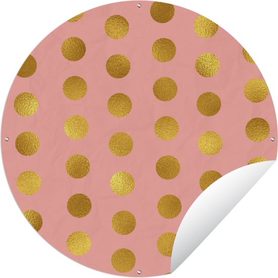 Tuincirkel Patroon - Cirkel - Roze - 60x60 cm - Ronde Tuinposter - Buiten