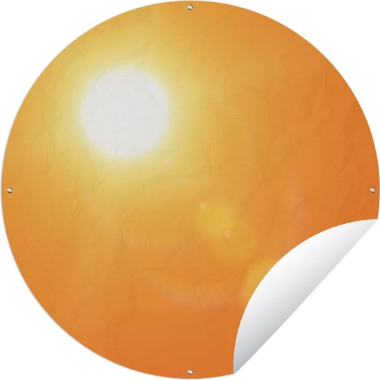 Tuincirkel Oranje gloed van de zon - 150x150 cm - Ronde Tuinposter - Buiten