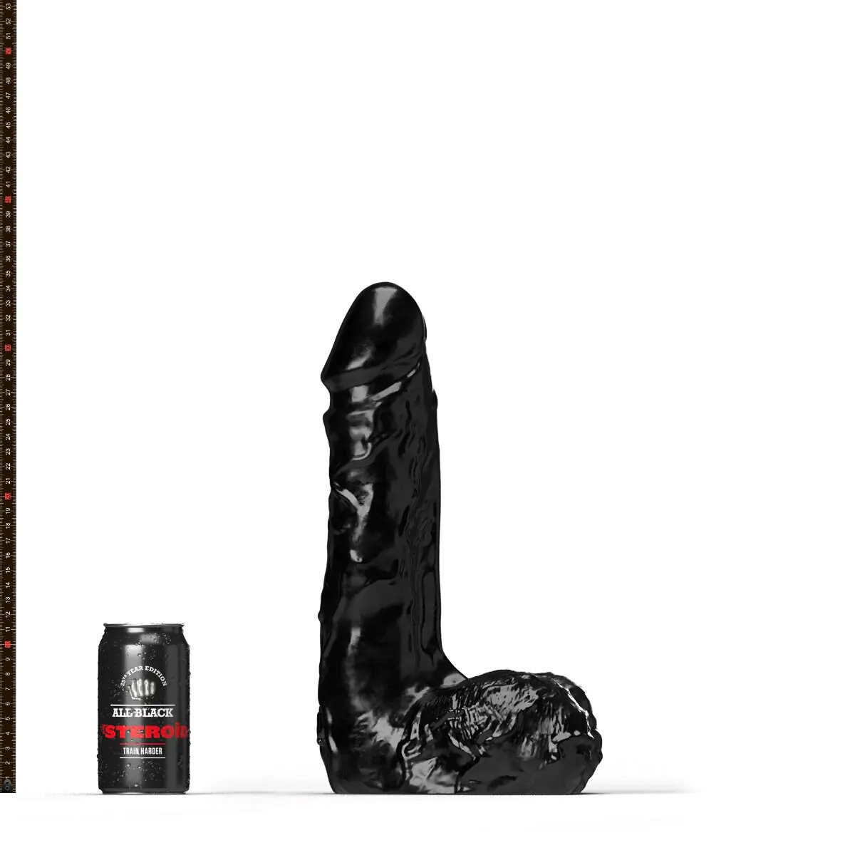 All Black Steroïd - Racket - Dildo - 34 x 9,7 cm - zwart