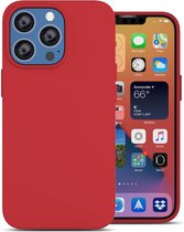 Hoesje Geschikt voor iPhone 13 Pro Max backcover liquid siliconen hoesje - Rood