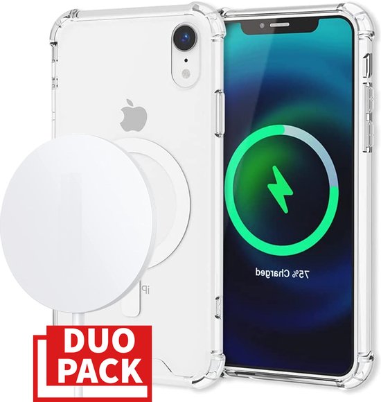 Chargeur iPhone XR MagSafe + Coque UltraHD transparente - Chargeur rapide  MagSafe 
