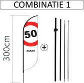 Proflag Beachflag Convex S-60 x 240 cm - Sarah - Combi 1