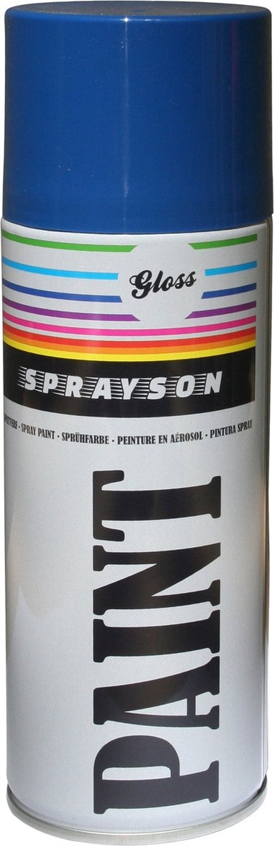 Sprayson Verf Spuitbus - Spuitlak - Ral5010 Hoogglans Blauw - 400 ml - 12 stuks