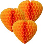 Set van 5x stuks oranje feestversiering decoratie hart 30 cm van papier - Koningsdag/ek/wk/oranje feest