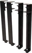 Barnwoodweb Schroefbare tafelpoot - Metaal - zwart - 41 cm - Set van 4 stroefbare poten