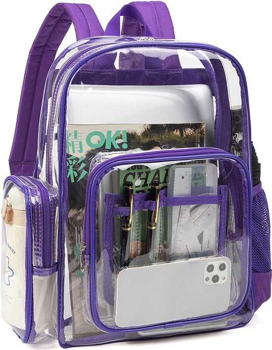 Waterproof School Backpack ,schoolrugzak, doorzichtig ,Ritssluiting