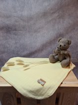 Rosalynn Vintage, Baby deken 75x100- wieg deken - kinderwagen deken -ajour patroon, zachtgele deken, 100% katoen, zomer deken, soepel- kindvriendelijk - 4691