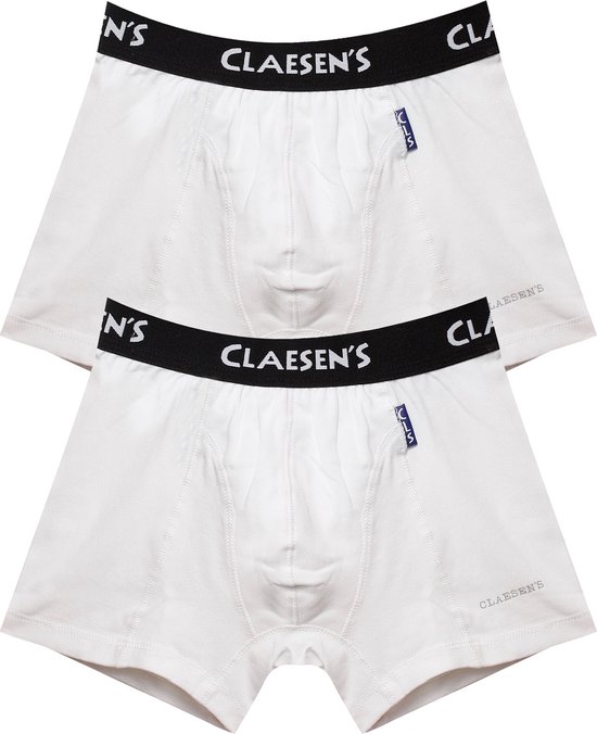 Claesen's® - Jongens Boxershorts 2-pack Wit - White - 95% Katoen - 5% Lycra