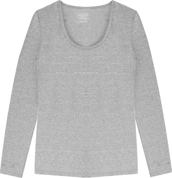 Claesen's® - Dames T-Shirt LS - Grijs Melee - 95% Katoen - 5% Lycra