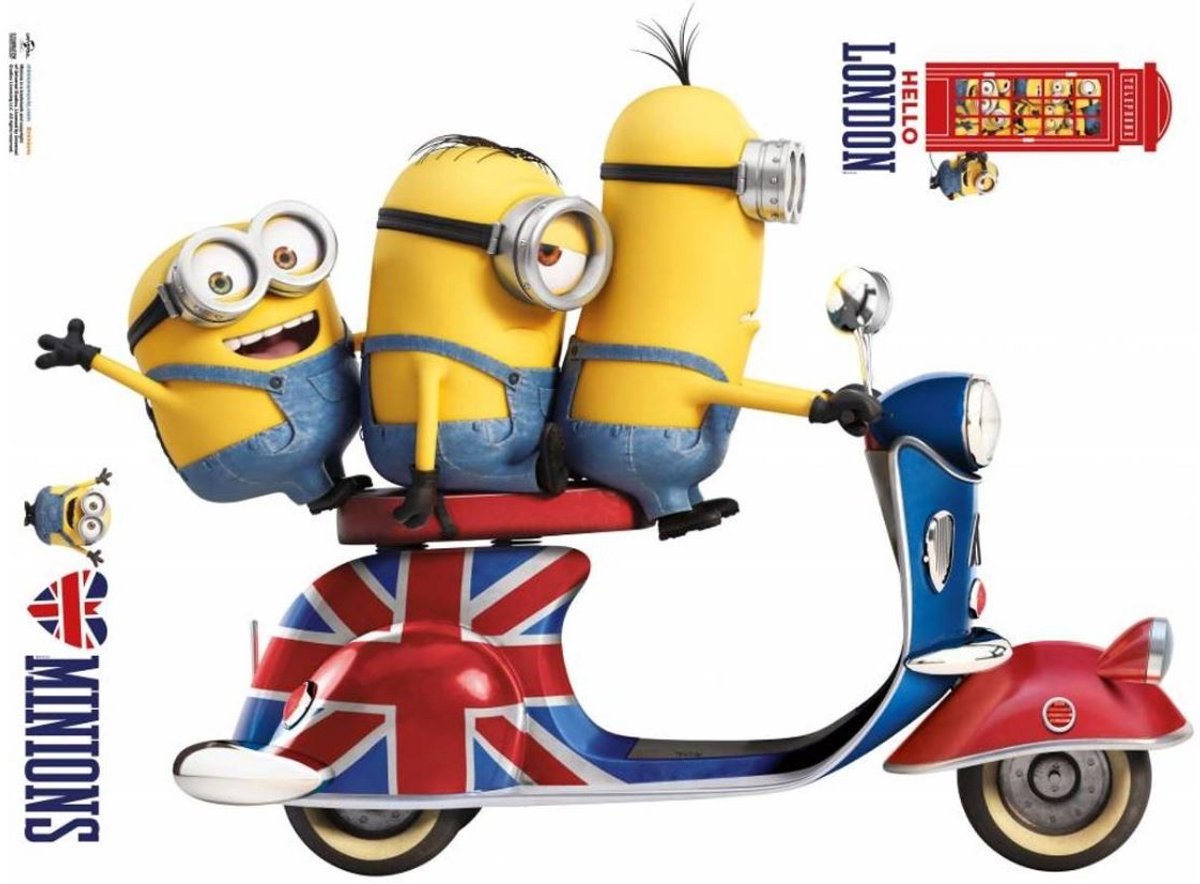 Minions Vespa - Muursticker - Multi
