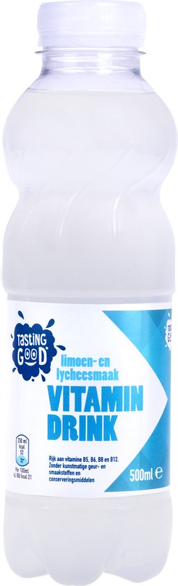 Foto: Tasting good vitamin drink limoen lychee pet fles 6x50 cl