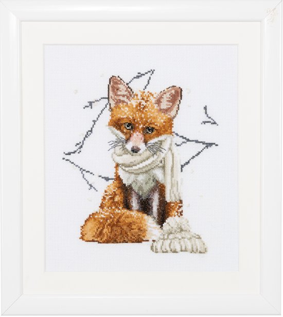 Thea Gouverneur Cross Stitch Kit 744A Hey There Foxy Lady Fox - Tissu Aida 100% coton