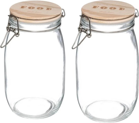 WELLGRO Inmaakpotten met beugelsluiting, 634 ml, fermenteerglas, voorraadpotten met deksel, Made in Germany, 6 stuks