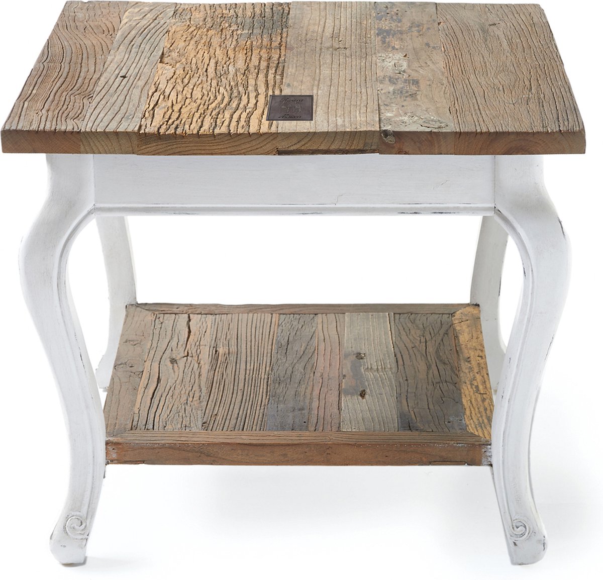 Riviera Maison Bijzettafel Driftwood End Table 60x60 cm Wit
