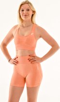 Vital summer sportoutfit / sportkleding set voor dames / fitnessoutfit short + sport bh (oranje)