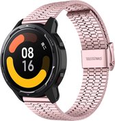 Strap-it Luxe stalen RVS bandje - geschikt voor Xiaomi Watch S1 / Watch S1 Pro / Watch 2 Pro - Active / Xiaomi Mi Watch - rosé pink
