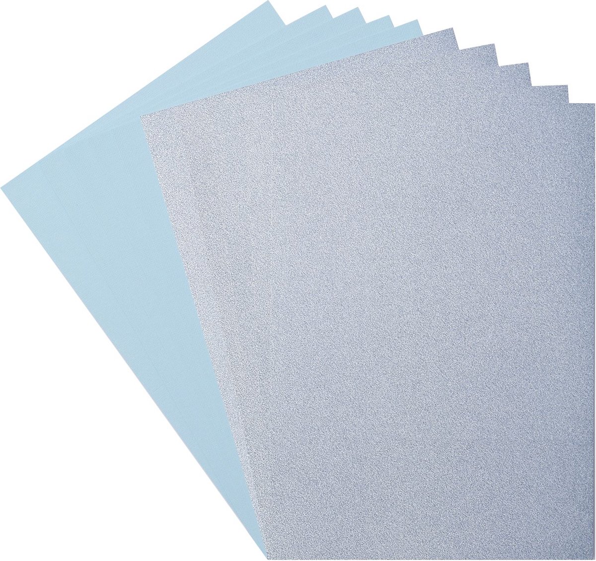Florence Cardstock en Glitterpapier - A4 - Blauw - Light Blue/Glacier - 2 x 5 vellen - 216g / 250g